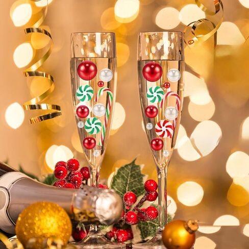 bluaqua 7120 Pieces Christmas Vase Filler Pearl, DIY Floating Vase Filler Kit, Red White Green Floating Pearls Water Gels Beads Balls for Christmas Home Table Party Decor in Kuwait