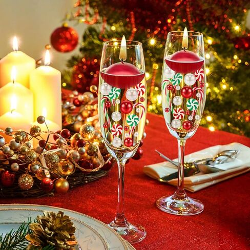 bluaqua 7120 Pieces Christmas Vase Filler Pearl, DIY Floating Vase Filler Kit, Red White Green Floating Pearls Water Gels Beads Balls for Christmas Home Table Party Decor in Kuwait