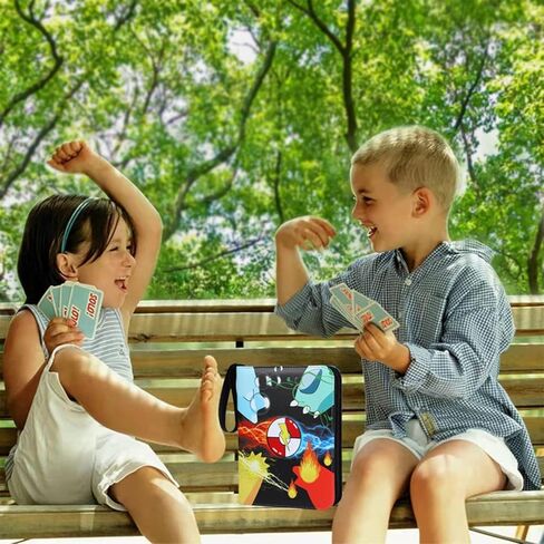 حافظة بطاقات مع إشارات مرجعية ملونة للموقع السريع، حامل ألبوم تجميع بطاقات محمول مكون من 4 حقائب، قادر على استيعاب 400 بطاقة مع 50 غلافًا قابلاً للفصل، يعرض مجلد بطاقات التداول من TCG مساحة تخزين. in Kuwait