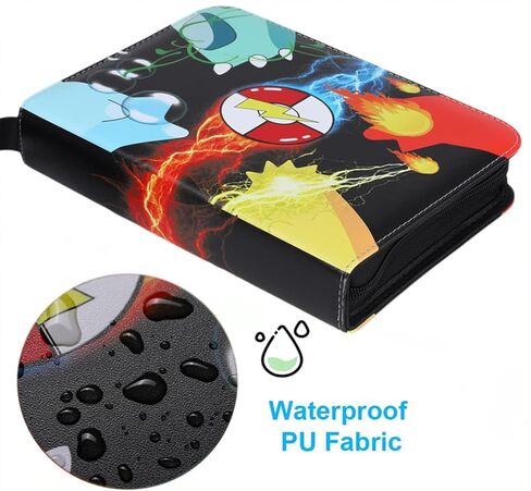 حافظة بطاقات مع إشارات مرجعية ملونة للموقع السريع، حامل ألبوم تجميع بطاقات محمول مكون من 4 حقائب، قادر على استيعاب 400 بطاقة مع 50 غلافًا قابلاً للفصل، يعرض مجلد بطاقات التداول من TCG مساحة تخزين. in Kuwait