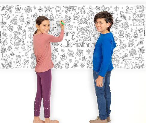 GIGANTIC - Giant Coloring Poster, DIY Large Wall Paper Coloring Banner roll or Tablecloth, Huge Size of 35" x 78", Perfect for Group Activity of Adults & Kids, at Home, Parties, Events. (ABC) in Saudi Arabia