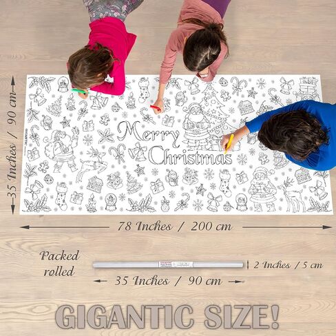 GIGANTIC - Giant Coloring Poster, DIY Large Wall Paper Coloring Banner roll or Tablecloth, Huge Size of 35" x 78", Perfect for Group Activity of Adults & Kids, at Home, Parties, Events. (ABC) in Saudi Arabia
