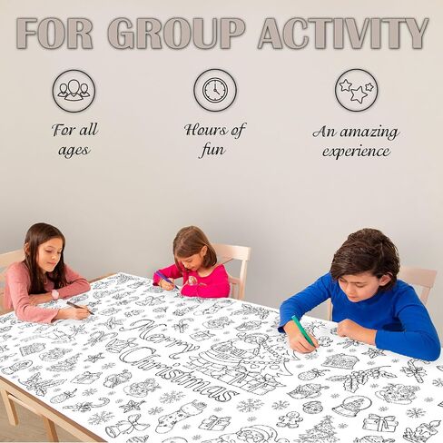 GIGANTIC - Giant Coloring Poster, DIY Large Wall Paper Coloring Banner roll or Tablecloth, Huge Size of 35" x 78", Perfect for Group Activity of Adults & Kids, at Home, Parties, Events. (ABC) in Saudi Arabia