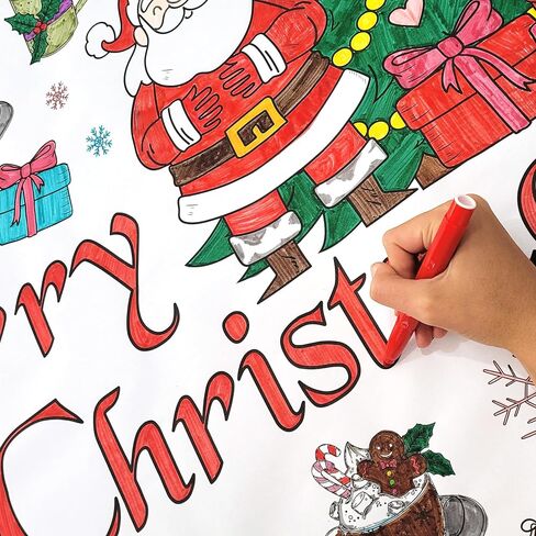 GIGANTIC - Giant Coloring Poster, DIY Large Wall Paper Coloring Banner roll or Tablecloth, Huge Size of 35" x 78", Perfect for Group Activity of Adults & Kids, at Home, Parties, Events. (ABC) in Saudi Arabia