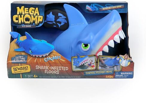Skyrocket Mega Chomp Remote Control Shark Toys for Boys and Girls Ages 4+ with 2.4 GHz Controller and RC Chomping Action, Blue (18493) in Saudi Arabia