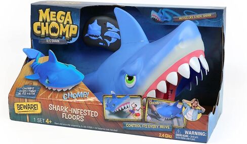 Skyrocket Mega Chomp Remote Control Shark Toys for Boys and Girls Ages 4+ with 2.4 GHz Controller and RC Chomping Action, Blue (18493) in Saudi Arabia