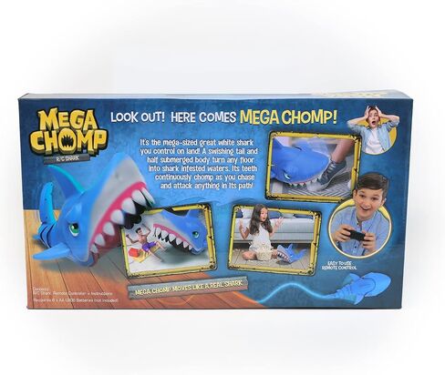Skyrocket Mega Chomp Remote Control Shark Toys for Boys and Girls Ages 4+ with 2.4 GHz Controller and RC Chomping Action, Blue (18493) in Saudi Arabia