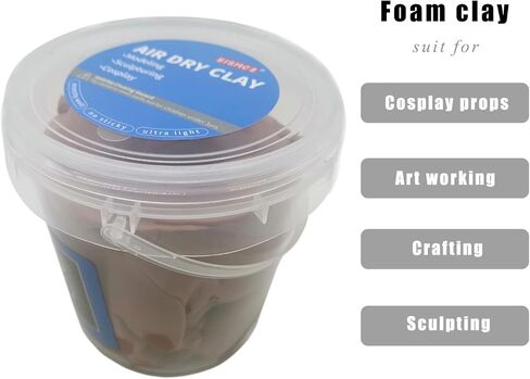 طين تشكيل الطين الجاف بالهواء بدون تشققات، دلو طين ناعم خفيف الوزن للبالغين من المشروعات الفنية ومستلزمات فئة المبتدئين in Kuwait