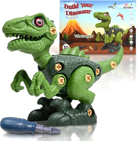 Take Apart Dinosaur Toys for Kids 3-5, 5-7 Year Old - STEM Dinosaur Toys Kit Building for Learning & Activities - Fun Educational Dino Crafts & Birthday Gifts, Girls & Boys (Red - Triceratops) in Saudi Arabia