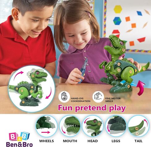 Take Apart Dinosaur Toys for Kids 3-5, 5-7 Year Old - STEM Dinosaur Toys Kit Building for Learning & Activities - Fun Educational Dino Crafts & Birthday Gifts, Girls & Boys (Red - Triceratops) in Saudi Arabia
