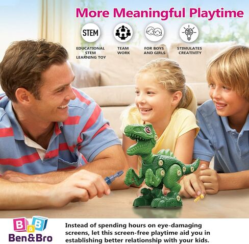Take Apart Dinosaur Toys for Kids 3-5, 5-7 Year Old - STEM Dinosaur Toys Kit Building for Learning & Activities - Fun Educational Dino Crafts & Birthday Gifts, Girls & Boys (Red - Triceratops) in Saudi Arabia
