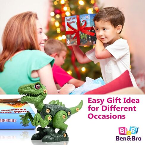 Take Apart Dinosaur Toys for Kids 3-5, 5-7 Year Old - STEM Dinosaur Toys Kit Building for Learning & Activities - Fun Educational Dino Crafts & Birthday Gifts, Girls & Boys (Red - Triceratops) in Saudi Arabia