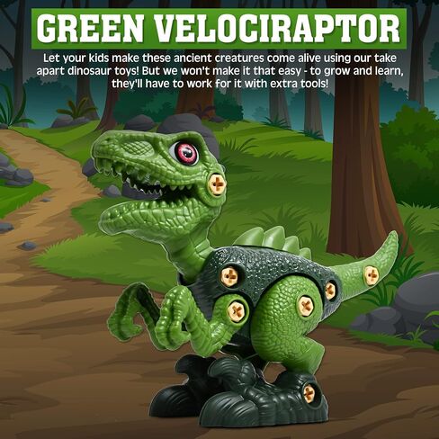 Take Apart Dinosaur Toys for Kids 3-5, 5-7 Year Old - STEM Dinosaur Toys Kit Building for Learning & Activities - Fun Educational Dino Crafts & Birthday Gifts, Girls & Boys (Red - Triceratops) in Saudi Arabia