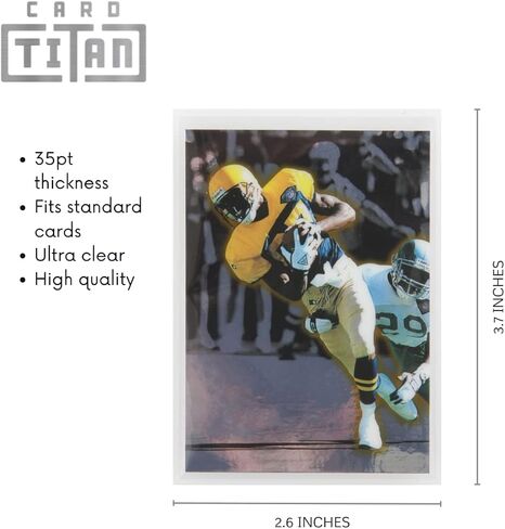 CARD TITAN PRO Premium Standard Soft Sleeves Pack of 500 - Premium Quality Ultra Clear Acid Free Penny Sleeves for Trading Cards - Card Sleeves Fit 2 5/8" x 3 5/8" Standard 35pt Trading Cards in Kuwait