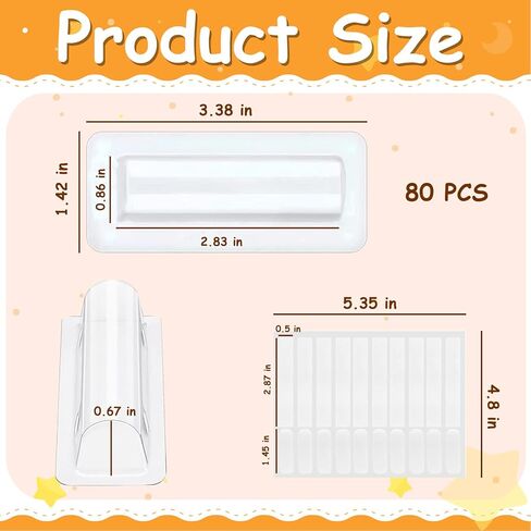80 قطعة من اكياس بلسم الشفاه البلاستيكية الشفافة لحمل احمر الشفاه والنقود، قباب بلاستيكية شفافة لبطاقات الهدايا والحرف اليدوية مع شريط مزدوج الجانب in Kuwait