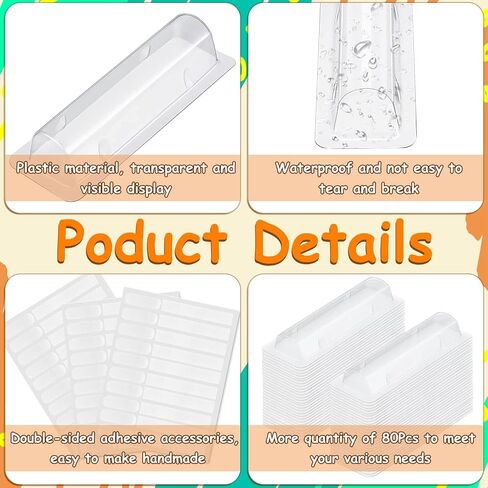 80 قطعة من اكياس بلسم الشفاه البلاستيكية الشفافة لحمل احمر الشفاه والنقود، قباب بلاستيكية شفافة لبطاقات الهدايا والحرف اليدوية مع شريط مزدوج الجانب in Kuwait