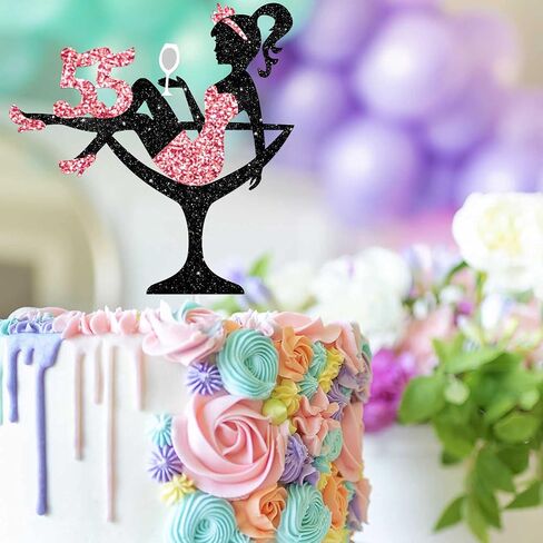 Sitting Girl Cake Topper Picks for Girl Lady 10th Birthday Makeup Spa Theme Party Decoration Supplies 10 Silhouette High Heeled Girl Cake Decor Rose Gold Glitter in Saudi Arabia