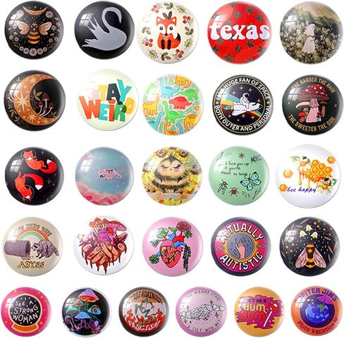 Wholesale Cool Buttons Pins Bulk,26 Pieces Cartoon Fox Bee Animal Buttons for Backpacks Clothes 1.7MM Metal Buttons Badges Jewelry Gift in Kuwait