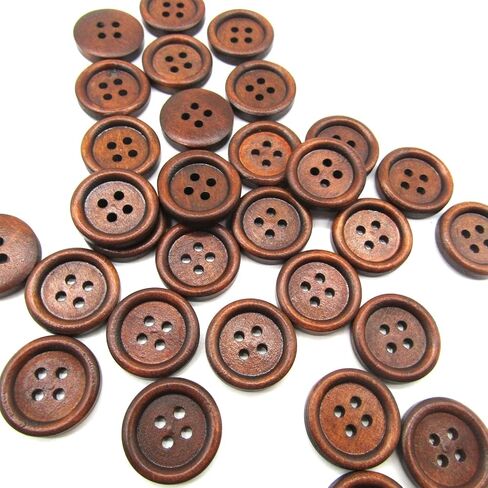50 قطعة من الأزرار الخشبية 20 ملم، أزرار خشبية 3/4 انش، زر خياطة للحرف اليدوية والخياطة اليدوية in Kuwait