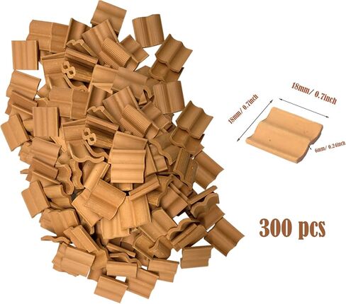 Cayway 300 PCS Mini Red Roof Tiles Set, Red Miniature Tiles with Scraper, Roof Tiles Fake Tiles Model Landscape Accessories Dollhouse Fake Tiles for DIY Dollhouse Bricks Diorama Fairy in Saudi Arabia