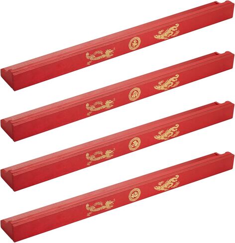 رفوف جونغ من خشب الصنوبر مقاس 16 بوصة من YINIUREN مع دافعات - مجموعة من 4 (رفوف مع دافعات فقط) (أحمر، 16 بوصة) in Kuwait