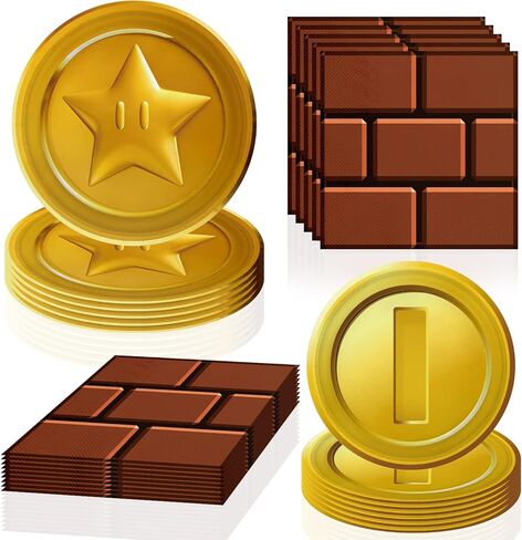 60PCS Mario Party Supplies Super Bros Birthday Party Favors Includes Plates Napkins for Mario Birthday Tableware Baby Shower Decor in Kuwait