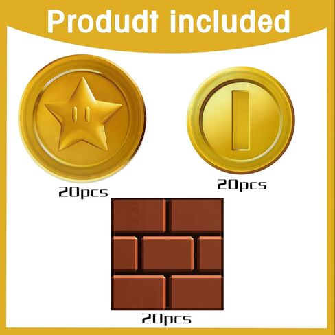 60PCS Mario Party Supplies Super Bros Birthday Party Favors Includes Plates Napkins for Mario Birthday Tableware Baby Shower Decor in Kuwait