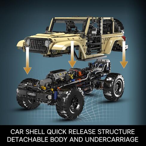 Mould King 13184 Off-Road Car Wrange MOC Technique Building Blocks and Engineering Toy, Adult Collectible Model Cars Kits to Build, 1:6 Scale Truck Model-3621 Piece in Saudi Arabia