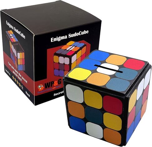 صندوق بازل انيجما سودوكيوب - حامل نقود وهدايا في قفل خدعة خشبي مع مساحة تخزين مخفية in Kuwait