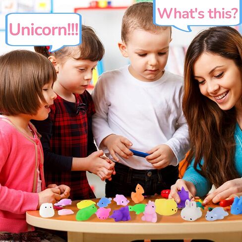 70+Pcs Mochi Squishy Toys for Kids Party Favors - Jumbo Slow Rising Squishys, Mini Stress Relief Fidget Toy for Classroom Prizes, Christmas, Children's Day, Gift Box Included, Random in Kuwait