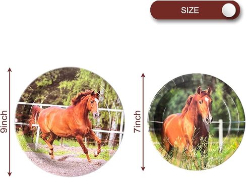 Horse Party Tableware Set,16 pcs Paper Plates (8pcs 9 inch and 8pcs 7inch)-20 Napkin and Table Cloth,Wild Horse Theme Birthday Party Decorations in Saudi Arabia