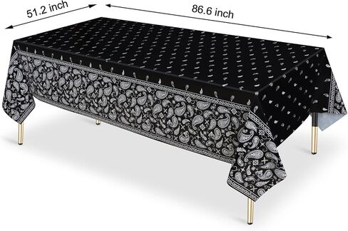 HHHLCWA 3 قطع مفرش طاولة أسود باندانا للحفلات ، أغطية طاولة بتصميم Cholo Gangsta Western Bandana Bandana ، ديكورات حفلات رعاة البقر الغربية موضوع Cholo لمستلزمات الحفلات الغربية، 20 × 131 سم in Kuwait
