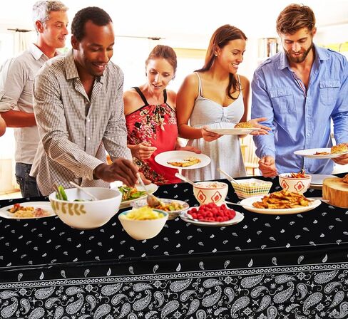 HHHLCWA 3 قطع مفرش طاولة أسود باندانا للحفلات ، أغطية طاولة بتصميم Cholo Gangsta Western Bandana Bandana ، ديكورات حفلات رعاة البقر الغربية موضوع Cholo لمستلزمات الحفلات الغربية، 20 × 131 سم in Kuwait