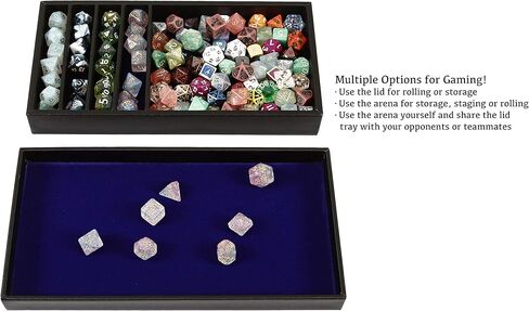 Forged Dice Co. Dice Battle Pit Dice Tray - 2 Dice Trays in 1 with Staging Area - Rolling Tray and Storage Compatible with Any Dice Game, D&D and RPG Gaming - Blue in Kuwait