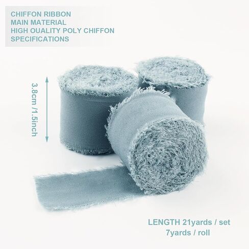 شريط حرير شيفون مهدب مصنوع يدويًا 3 لفات قماش 21 ياردة (بنفسجي) in Kuwait