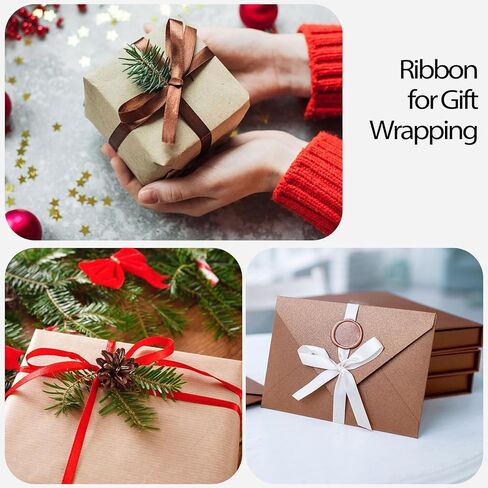 شريط من الساتان Glitinsel 40 لفة بطول 1000 ياردة، شريط قماشي 3/8 بوصة، شريط متنوع لتغليف الهدايا وتزيين الحفلات، أشرطة حريرية للحرف اليدوية وخياطة باقة الزهور وصناعة القوس، 20 لونًا ثابتًا in Kuwait