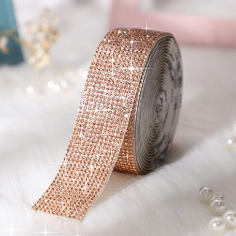 Self Adhesive Rhinestone Strips Diamond Bling Crystal Ribbon Sticker Wrap for Craft Jewel Tape Roll with 2 mm Rhinestones for DIY Car Phone Christmas Decoration (Silver,1.06 Inch x 3 Yards) in Saudi Arabia