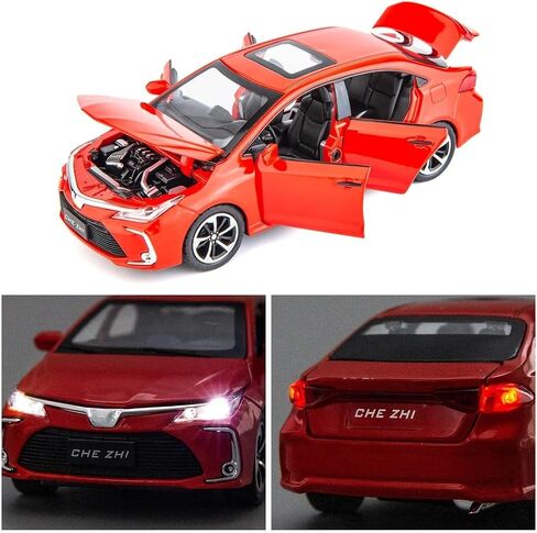 BDTCTK Compatible for 1:32 Corolla Model Car, Zinc Alloy Pull Back Toy Car with Sound and Light for Kids Boy Girl White in Saudi Arabia