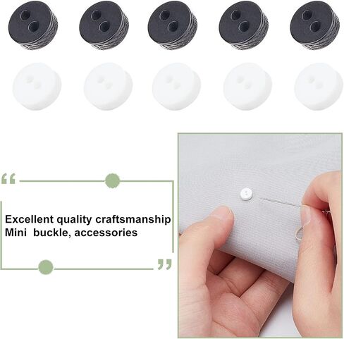 FINGERINSPIRE 800 قطعة 6 مم أزرار صغيرة من الراتنج باللونين الأسود والأبيض أزرار صغيرة من الراتنج مع نمط أزرار صغيرة مستديرة صغيرة بفتحتين أدوات خياطة زر تزيين لحقيبة ملابس الدمية حرفية يدوية الصنع in Kuwait