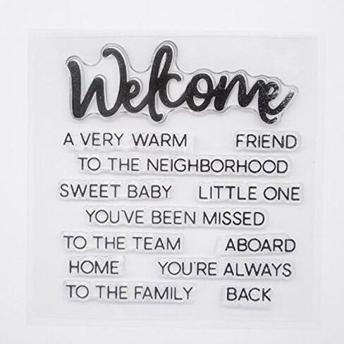 Welcome to Joyful Home 9pcs/Set Welcome Hello Hugs Frineds Sentiments Rubber Clear Stamp for Card Making Decoration and Scrapbooking in Saudi Arabia