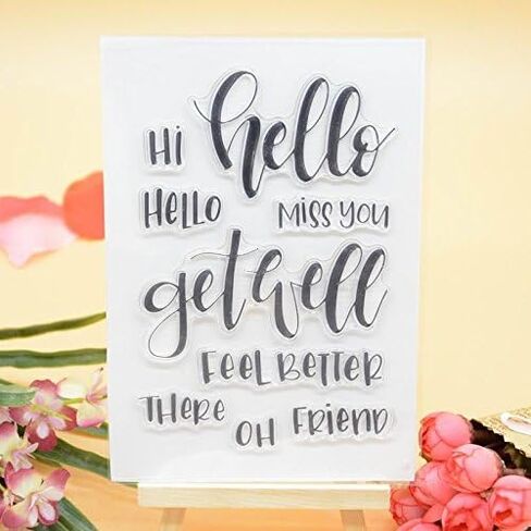 مرحبًا بكم في Joyful Home قطعة واحدة من ختم Hello Hi Sentiment الشفاف لصنع البطاقات والديكور وسجل القصاصات in Saudi Arabia