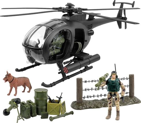 Click N' Play Military Attack Combat Helicopter Toy - 20 Piece Play Set Helicopter Toys with Accessories - Military Toys in Kuwait