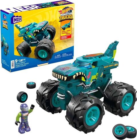 MEGA Hot Wheels Monster Trucks Building Toy Playset, Mega-Wrex With 187 Pieces, 1 Micro Action Figure Driver, Gift Ideas For Kids Age 5+ Years in Saudi Arabia