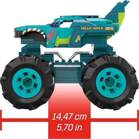 MEGA Hot Wheels Monster Trucks Building Toy Playset, Mega-Wrex With 187 Pieces, 1 Micro Action Figure Driver, Gift Ideas For Kids Age 5+ Years in Saudi Arabia