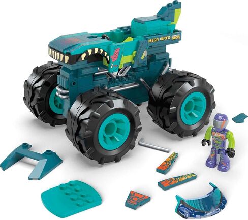 MEGA Hot Wheels Monster Trucks Building Toy Playset, Mega-Wrex With 187 Pieces, 1 Micro Action Figure Driver, Gift Ideas For Kids Age 5+ Years in Saudi Arabia