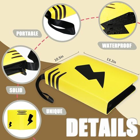 حافظة بطاقات، كتاب حامل ألبوم تجميع البطاقات المحمول بأربعة جيوب، يناسب 440 بطاقة مع 55 صفحة قابلة للإزالة وسحاب، حقيبة تخزين عرض حافظة بطاقات التداول (أصفر) in Kuwait