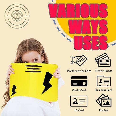 حافظة بطاقات، كتاب حامل ألبوم تجميع البطاقات المحمول بأربعة جيوب، يناسب 440 بطاقة مع 55 صفحة قابلة للإزالة وسحاب، حقيبة تخزين عرض حافظة بطاقات التداول (أصفر) in Kuwait