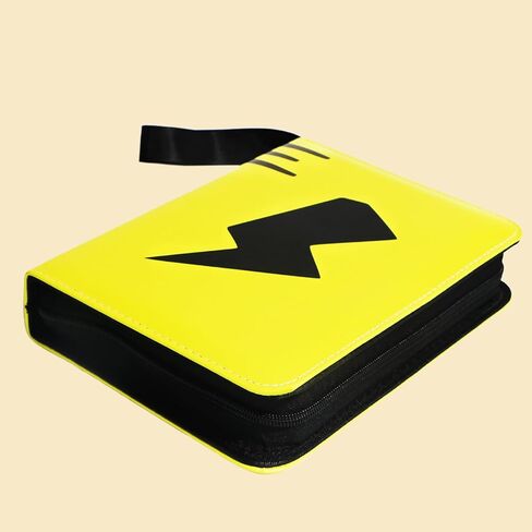 حافظة بطاقات، كتاب حامل ألبوم تجميع البطاقات المحمول بأربعة جيوب، يناسب 440 بطاقة مع 55 صفحة قابلة للإزالة وسحاب، حقيبة تخزين عرض حافظة بطاقات التداول (أصفر) in Kuwait