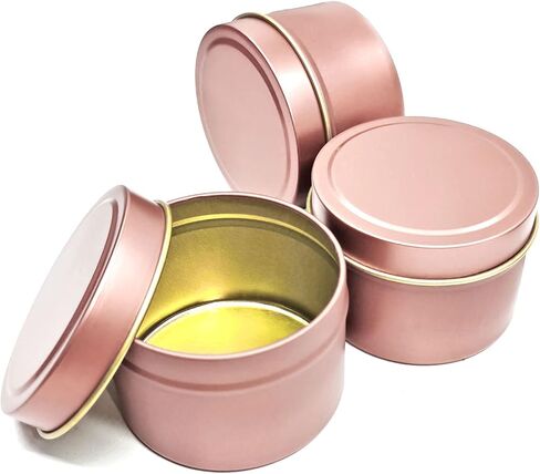 علب شمعة Unixing 8oz، 12 قطعة علب شموع معدنية لشمعة DIY علب حاوية شموع كبيرة لصنع الشموع باللون الأزرق الفاتح والشمبانيا والوردي والذهبي in Saudi Arabia