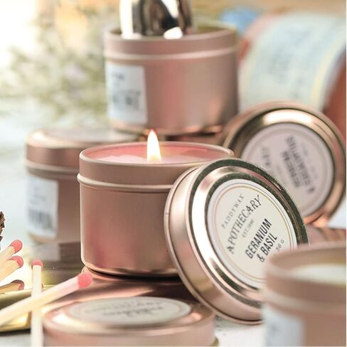 علب شمعة Unixing 8oz، 12 قطعة علب شموع معدنية لشمعة DIY علب حاوية شموع كبيرة لصنع الشموع باللون الأزرق الفاتح والشمبانيا والوردي والذهبي in Saudi Arabia